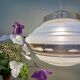 Vintage art deco globe pendant light in white and gold frosted glass