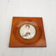 miniature painting. Young girl with dog. Signed Dallery.