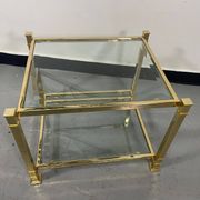 Vintage two-tier glass coffee table