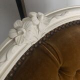2 fauteuils cabriolet Louis XV jaune moutarde