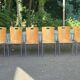 6 Scandinavian chairs from the 90s in steel and light wood from Ikea.