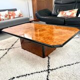 Roche Bobois elm burl coffee table, 1980