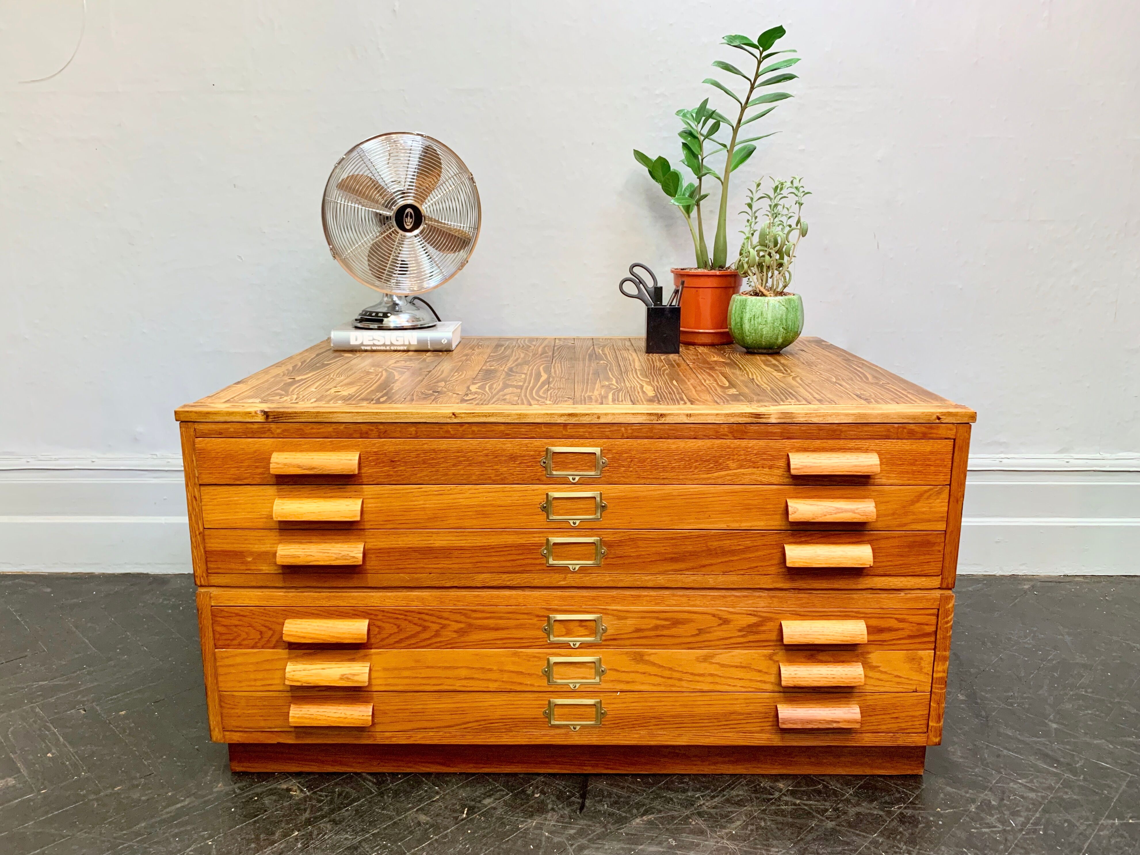 Vintage plan chest of architect drawers