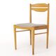 Ensemble de 6 chaises de salle à manger vintage des années 1970, chaises en hêtre et teck, milieu du siècle.