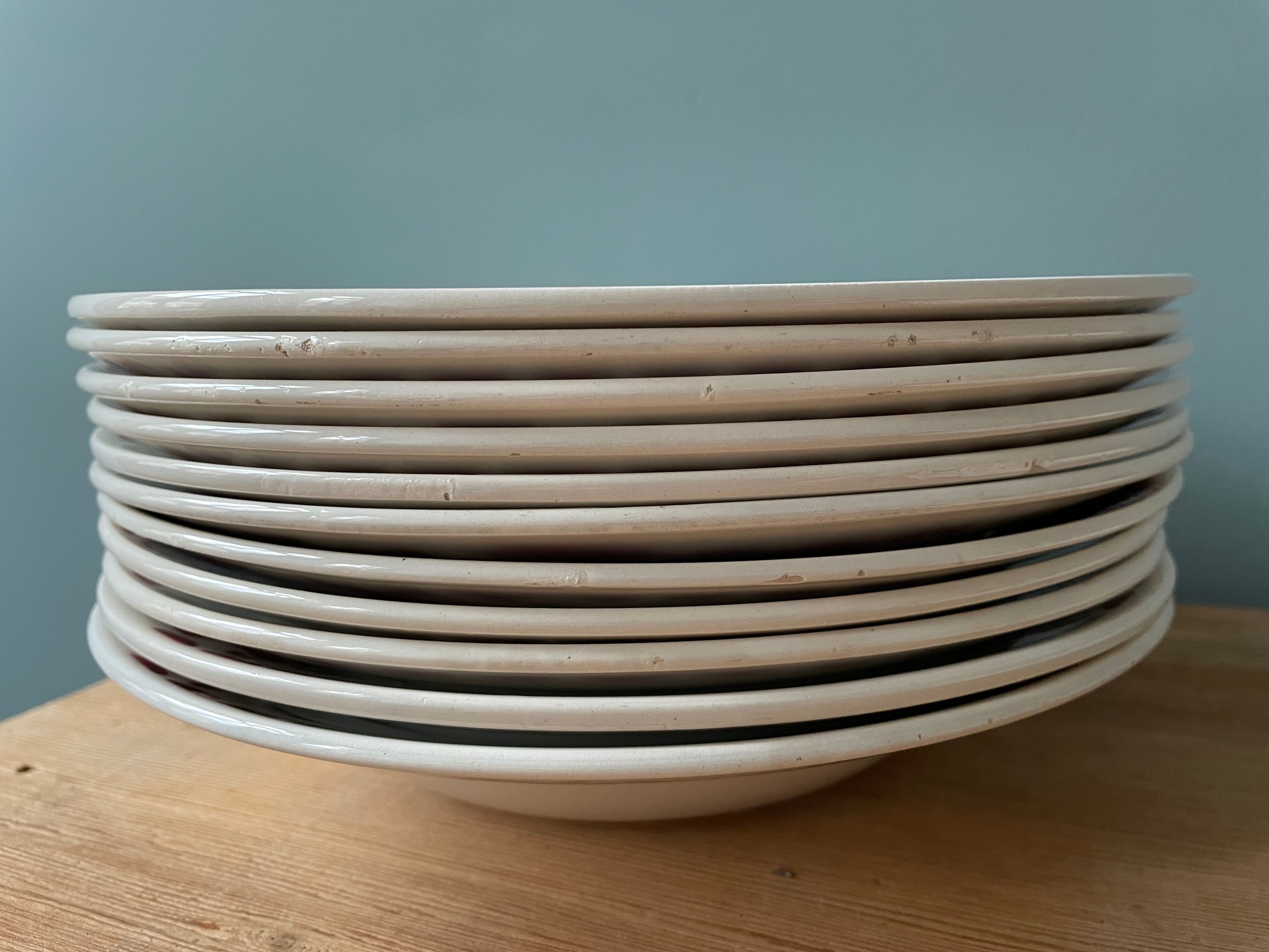 Set of 11 hollow plates Céranord St Amand model Jane