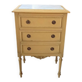 Antique small side table, Louis XVI style chest of drawers