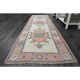 1970s Vintage Turkish Oushak Handmade Wool Cotton Orange Pink Rug  81x270