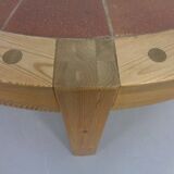 Large pine and ceramic coffee table by Lisbeth Sallingboe for Sallingboe, Denmark, 1970s.