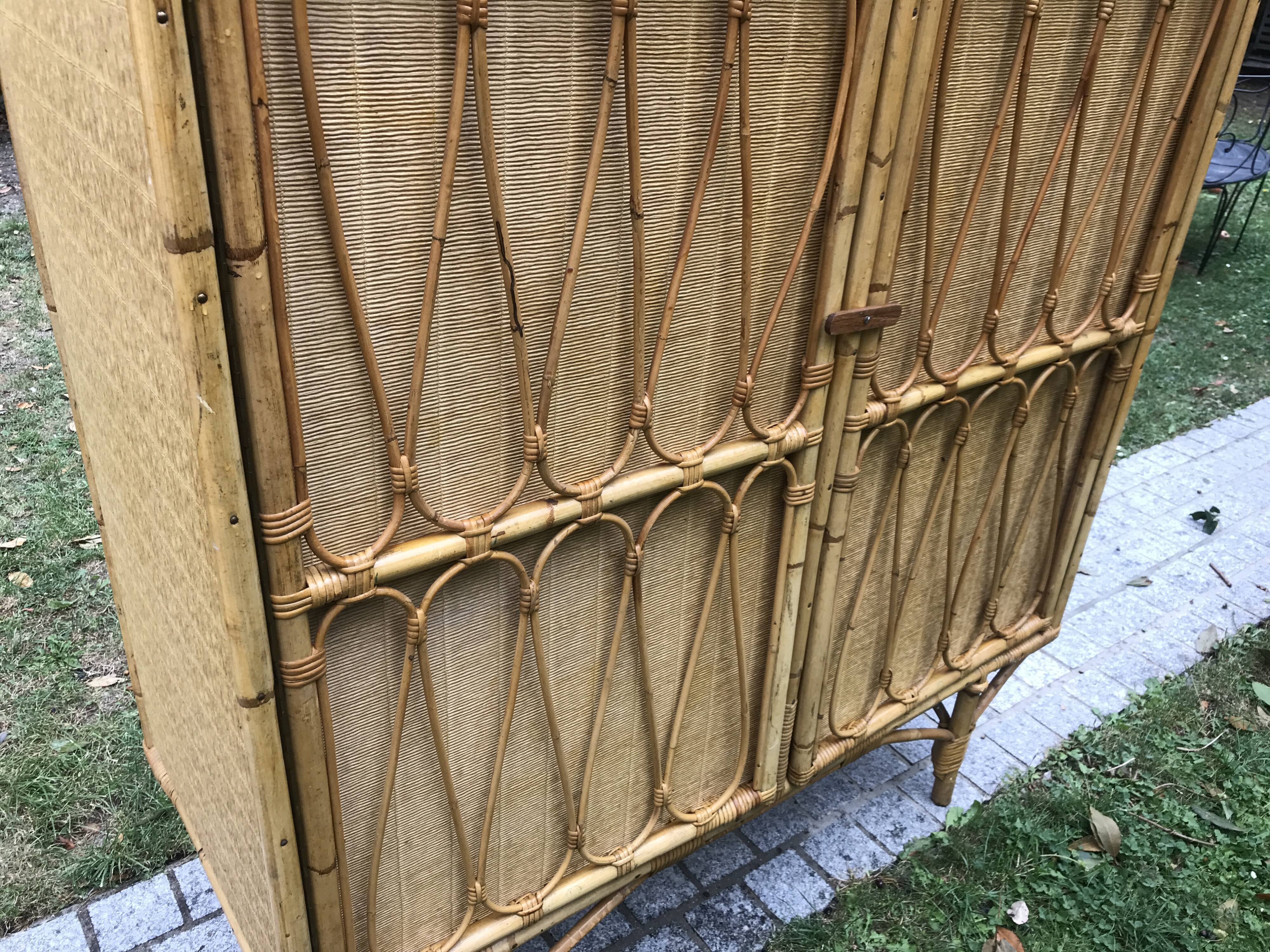 Vintage rattan cabinet