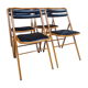 4 folding chairs metal and skai