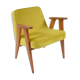 Vintage velvet armchair 366, designer J. Chierowski, restored, yellow velvet