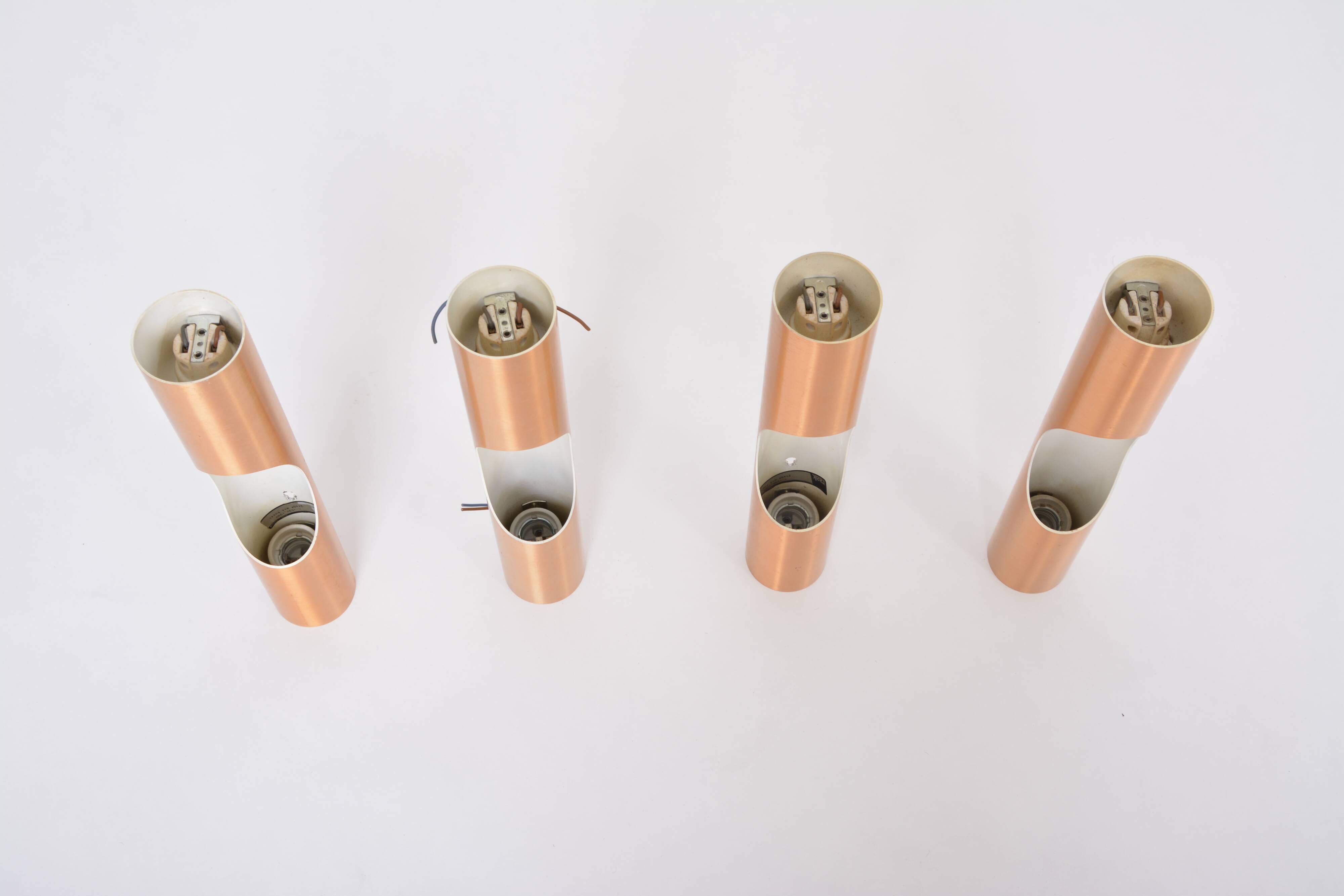 Set of four Midcentury Fuga metal wall lights by Maija Liisa Komulainen for Raak