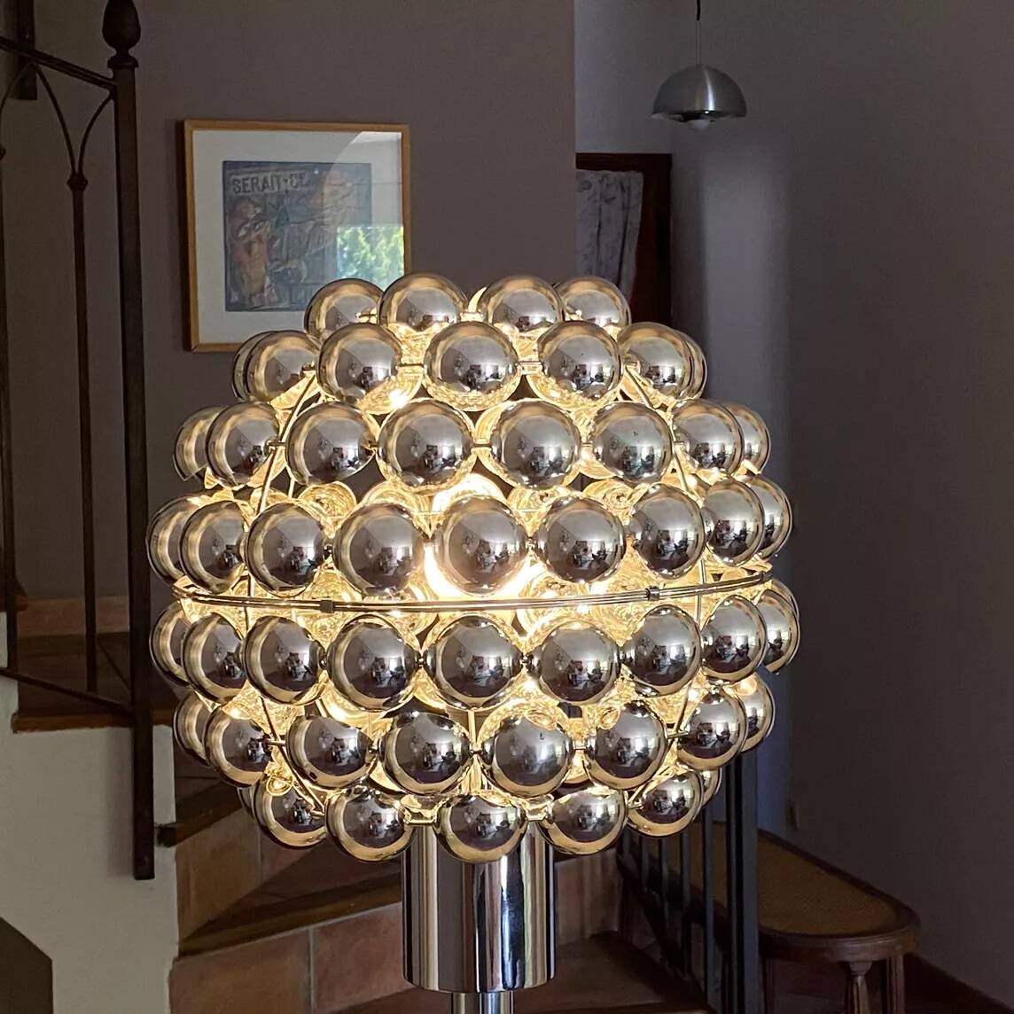 Large kinetic lamp. 1970. space age.