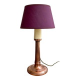 Copper lamp, cable 2 m, fabric shade