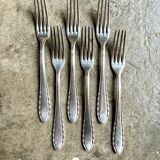 6 fourchettes en métal argenté