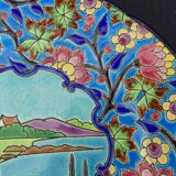 Decorative plate in Longwy enamels