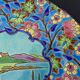 Decorative plate in Longwy enamels