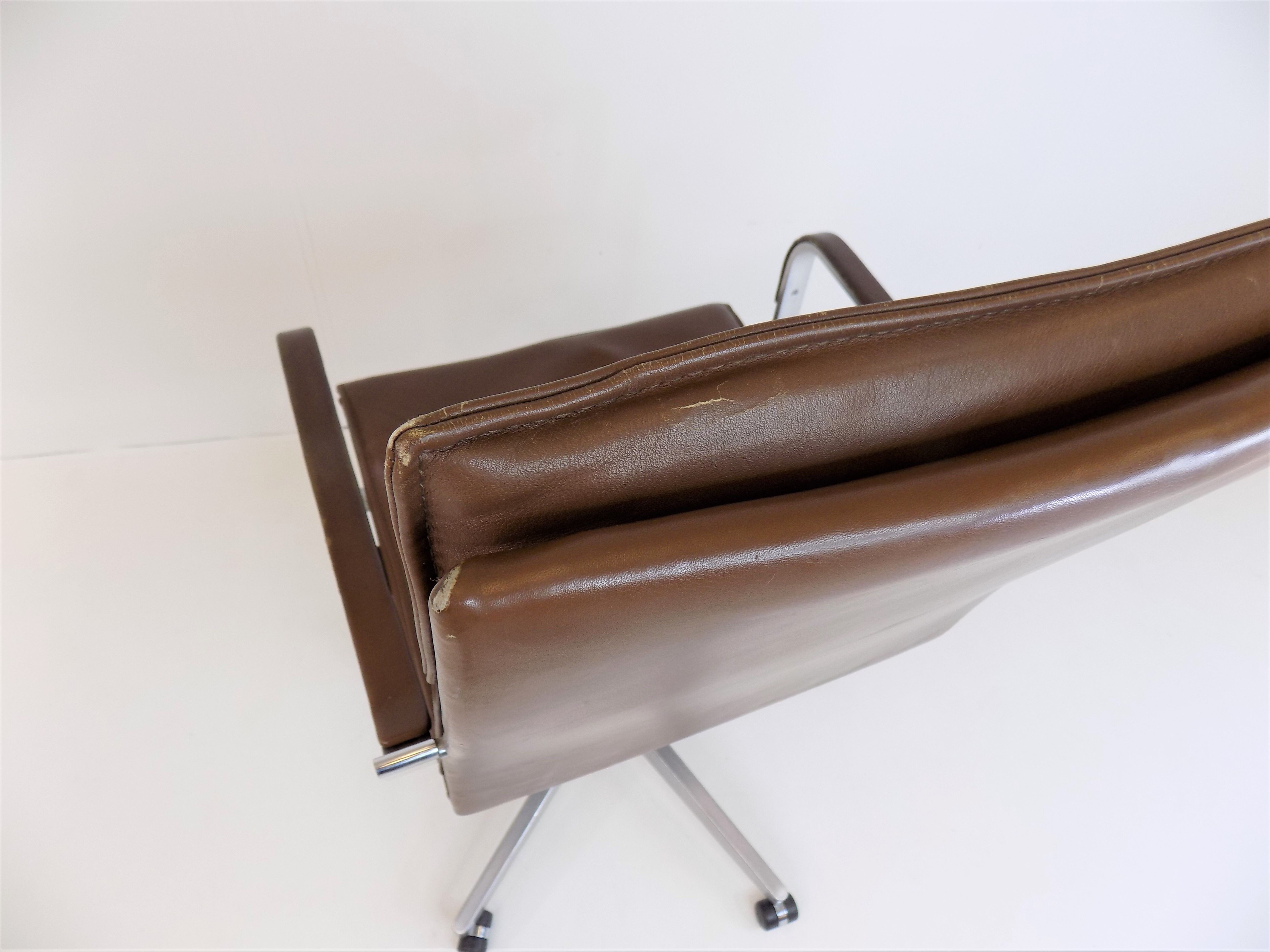 Rudolf Glatzel Leather Office Chair, Knoll