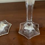 Pair of glass candle holders