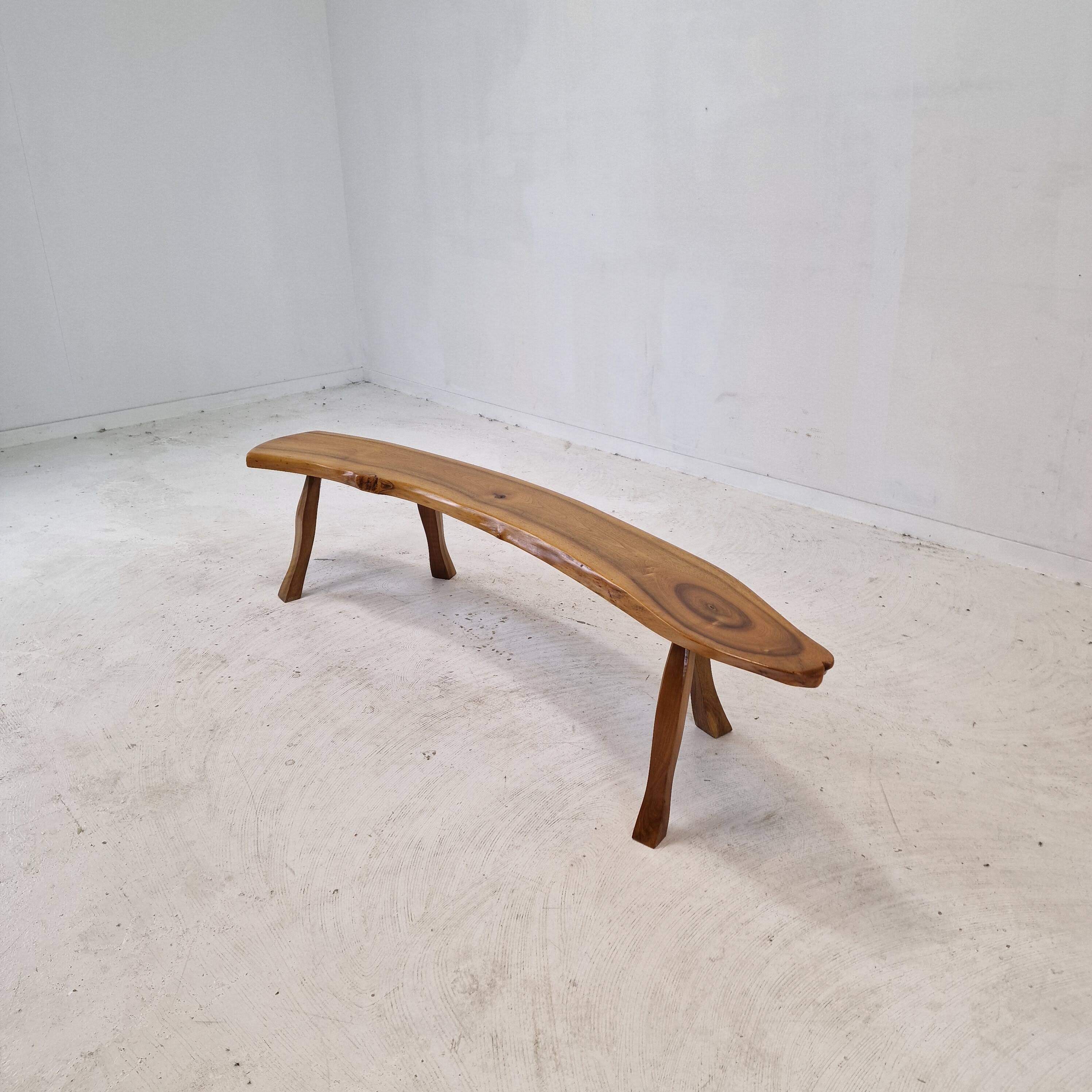 Wooden Tree Trunk Bench, France 1960s