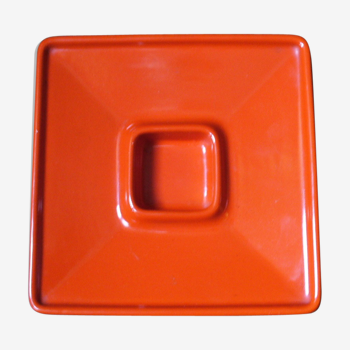 Ashtray orange ceramic by Angelo Mangiarotti for F.lli Brambilla 1968