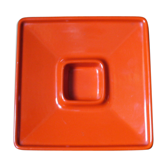 Ashtray orange ceramic by Angelo Mangiarotti for F.lli Brambilla 1968