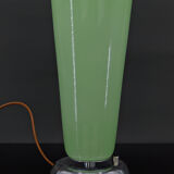 Art Deco lamp in chrome and celadon glass, France, circa 1930
