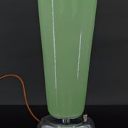 Art Deco lamp in chrome and celadon glass, France, circa 1930