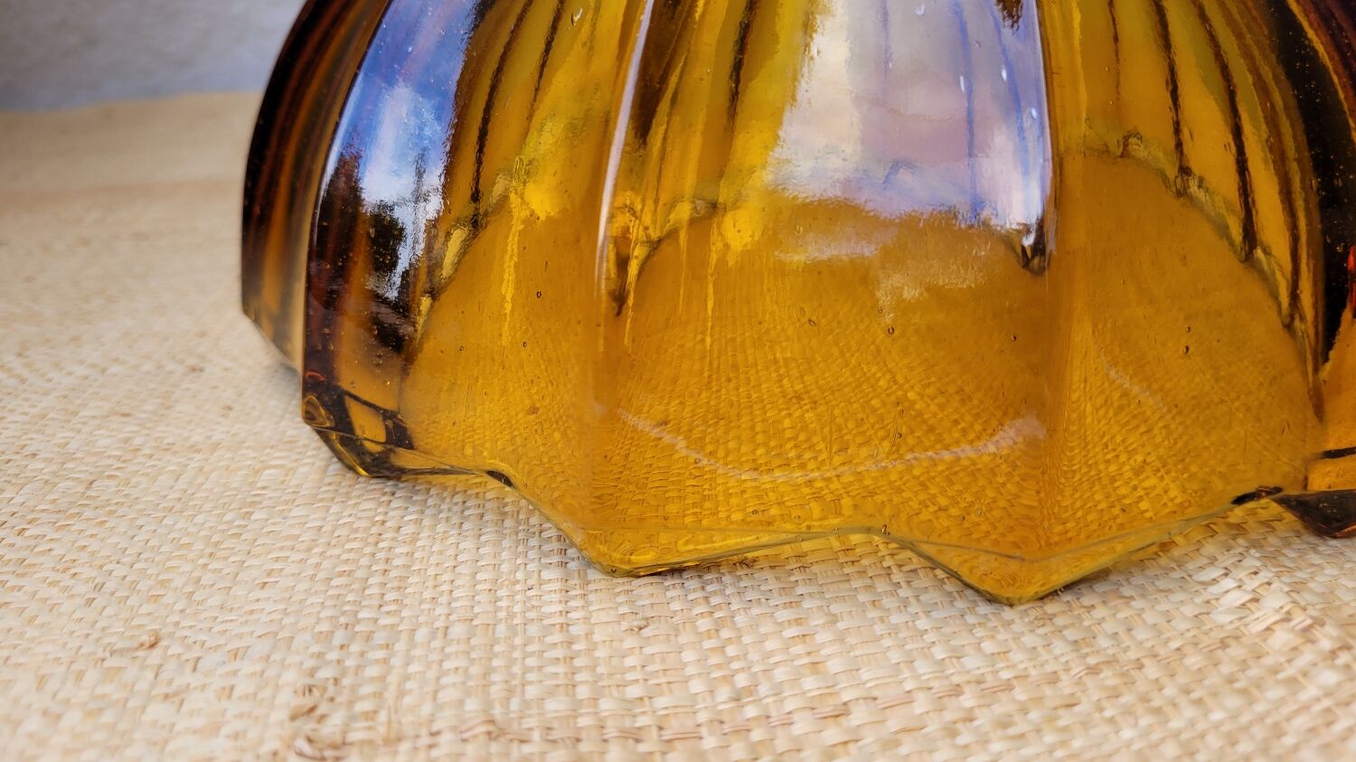 Amber glass salad bowl