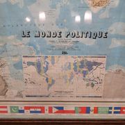 Globe map / Planisphere "Le Monde Politique", National Geographic Institute, 20th century – Fran