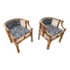 Pair of Mid Century armchairs, horseshoe shape, Italy 1950s.