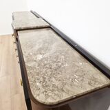 Art Deco sideboard in solid wood and marble