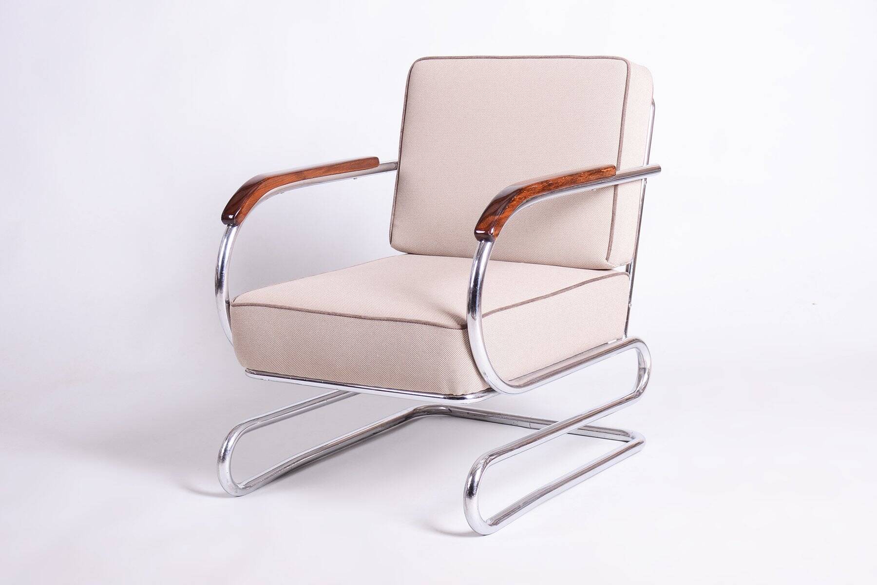 Bauhaus Double Suspension Chair in Oak by Halabala for Up Zavody, Czech, 1930s