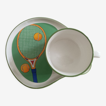 Set petit déjeuner Tennis Casual Dining By MaryAnn Baker. Made in Japan