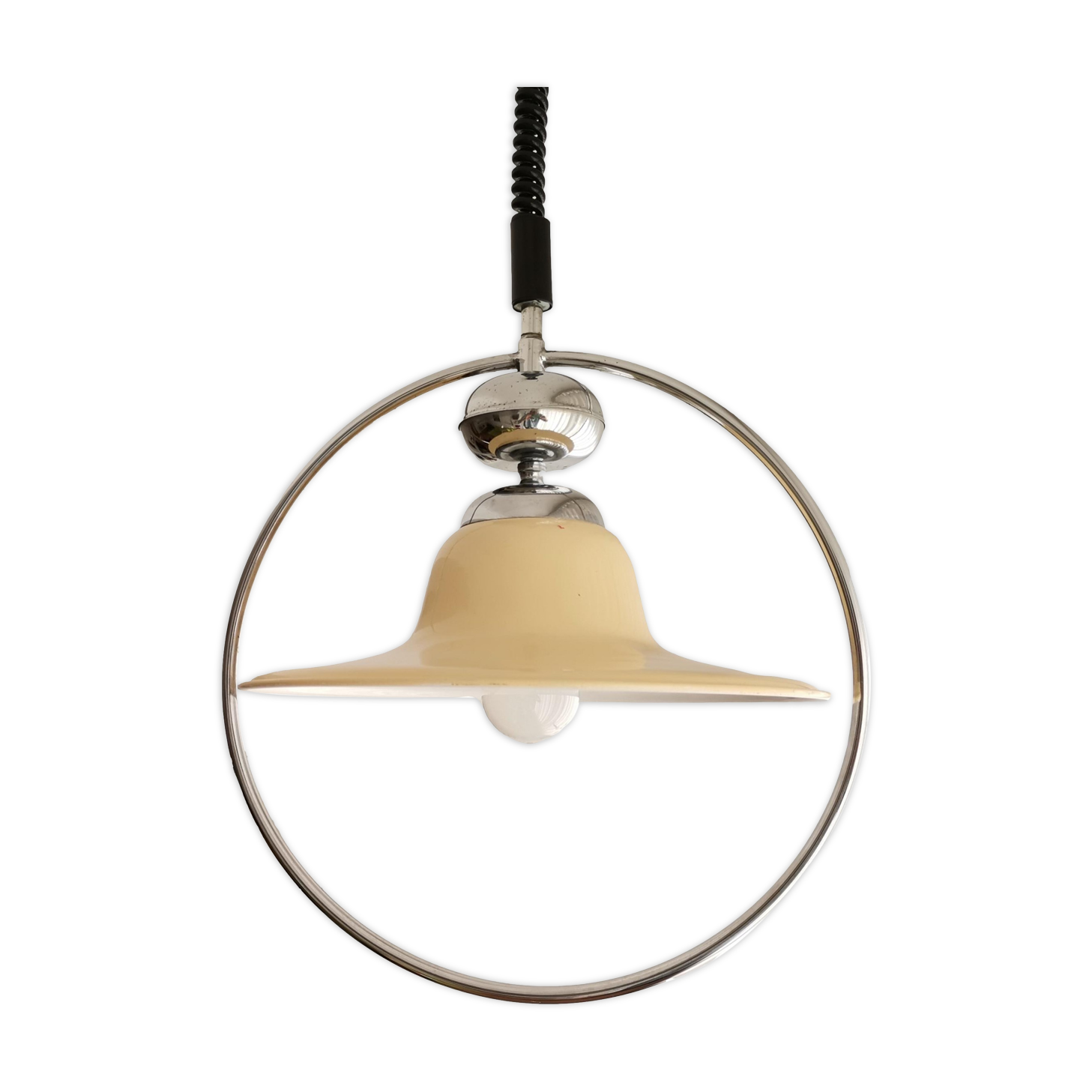 Pull-down rise and fall mid century modern 1960s hanging lamp