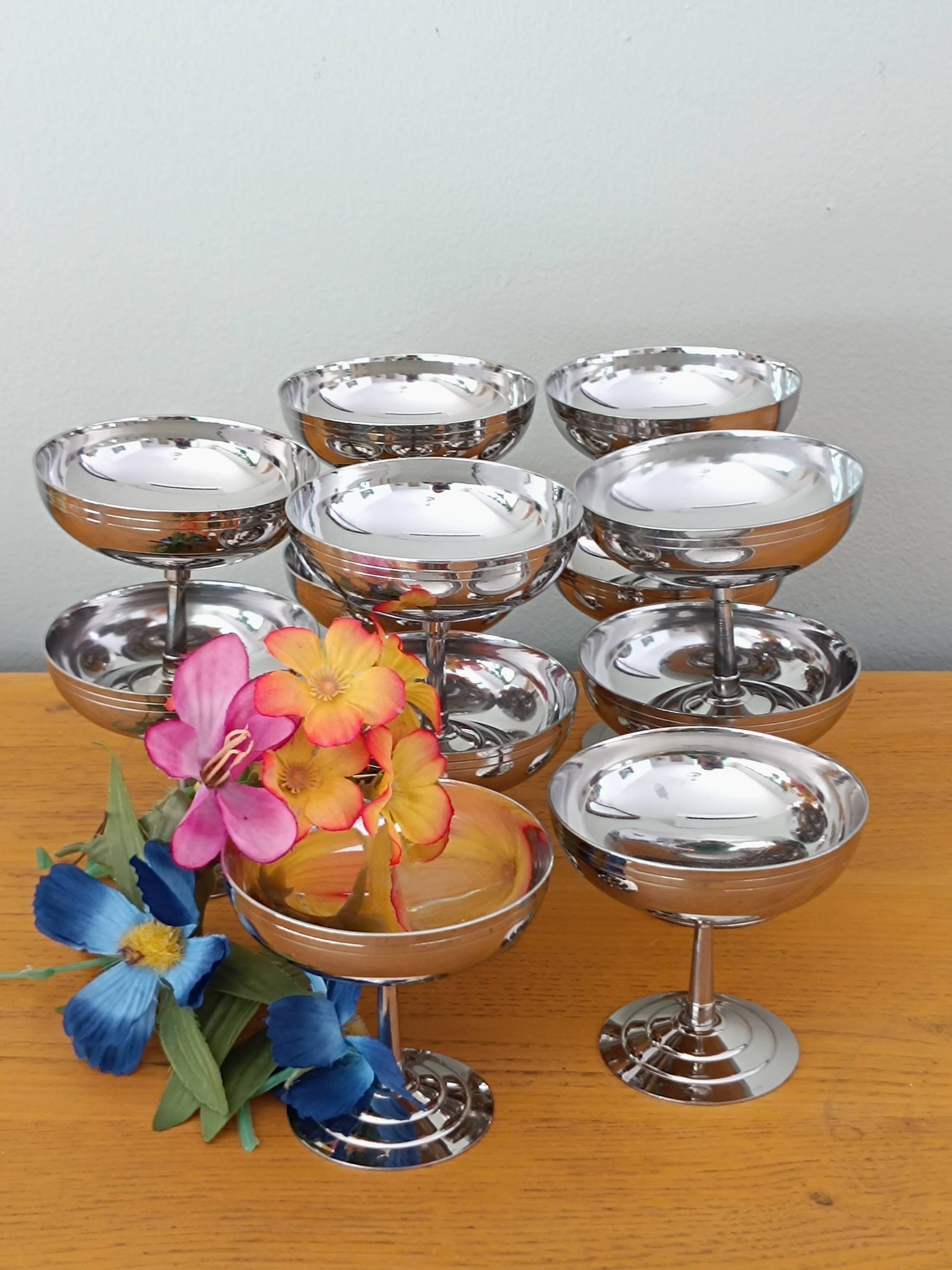 Rémy Letang stainless steel ice cream cups, set of 12