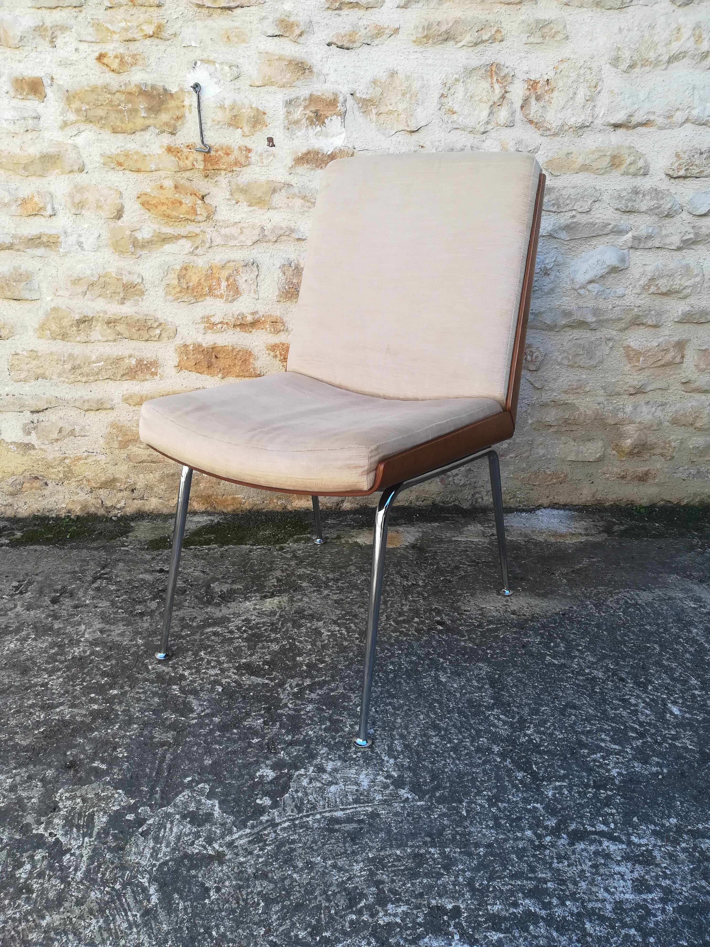 Wooden and fabric shell chairs