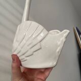 Vintage English white ceramic swan vase/cachepot