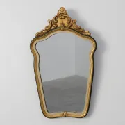 Small Louis XV Style Gilt Mirror with Green and Cream Frame, Italy, 20th Ce