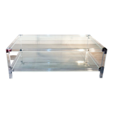 Glass and plexiglass coffee table, 1970-80