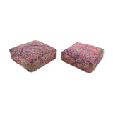 Set of 2 Moroccan poufs in carpets
