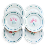 Flat plates Givors Faïencerie Nouvelle Flora
