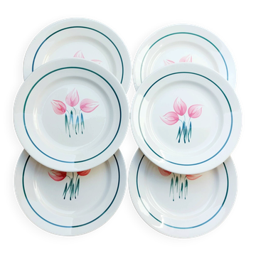 Flat plates Givors Faïencerie Nouvelle Flora