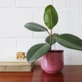 Flowerpot pink with terrazzo pattern, ceramic planter pink, plant pot 80s