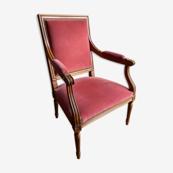 Pink velvet armchair