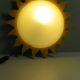 Vintage "sun" ceiling light Massive Belgium in opaline glass and lacquered wood.