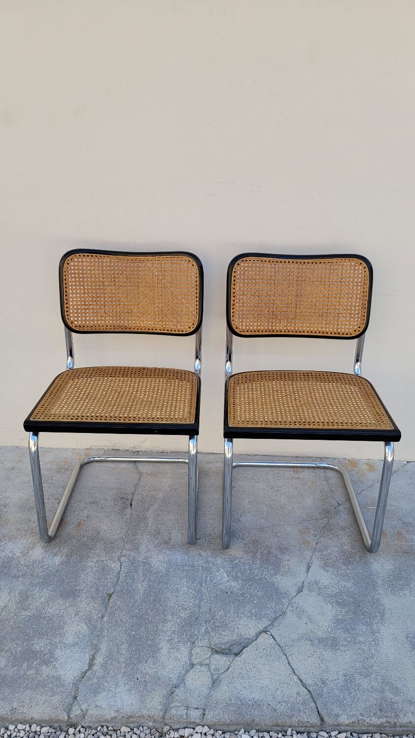 Paire de chaises b32 de Marcel Breuer en cannage
