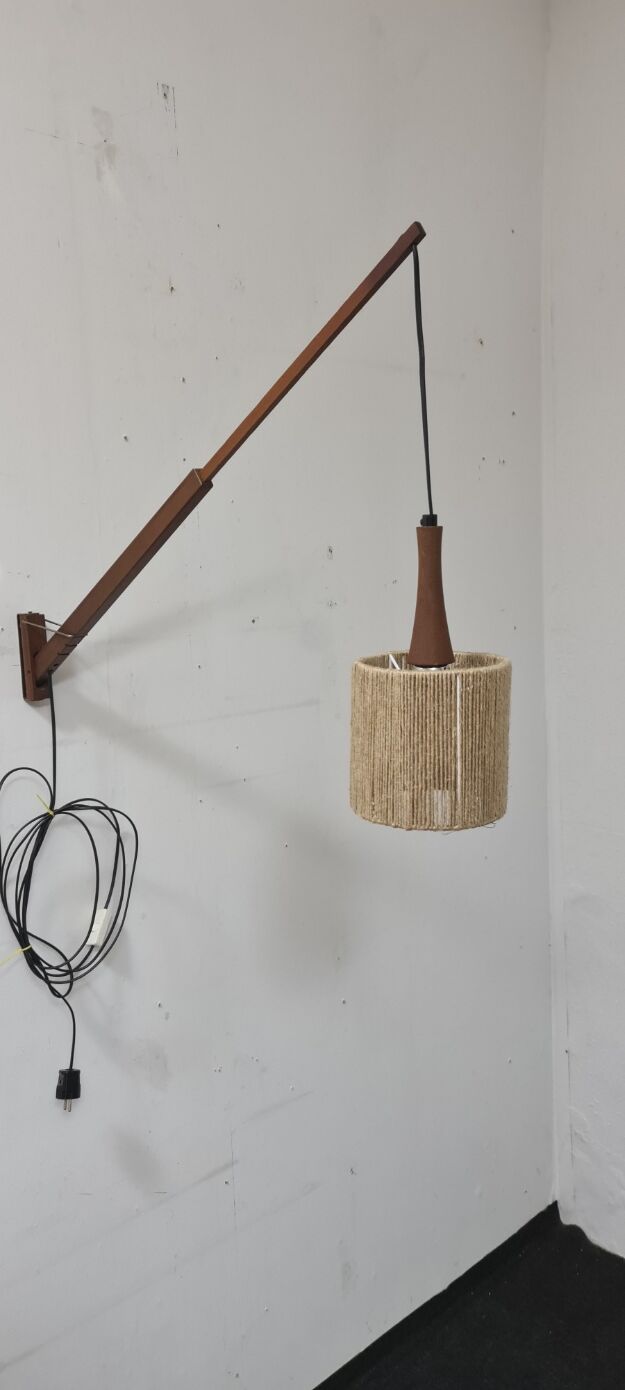 Vintage teak Swedish wall light