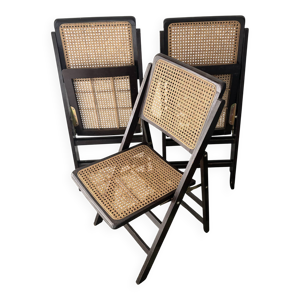 3 chaises pliantes en - rotin