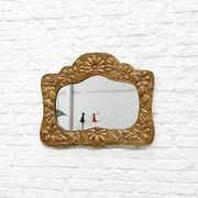 Art Nouveau Decorated Copper Mirror, France, 1920s